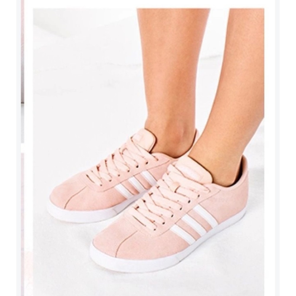 Adidas Neo Courtset Pink Suede Leather Low Top Sneakers Women's shoes  size 9.5